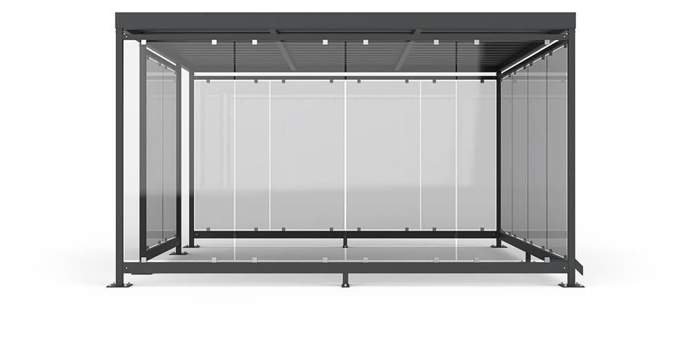 Smoking shelter Inurbia Eco-Line R16 pravý pohled